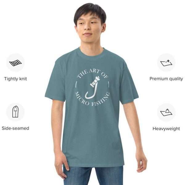 The Art of Micro Fishing Men’s Premium Heavyweight Tee Microfishing Merch - Image 5